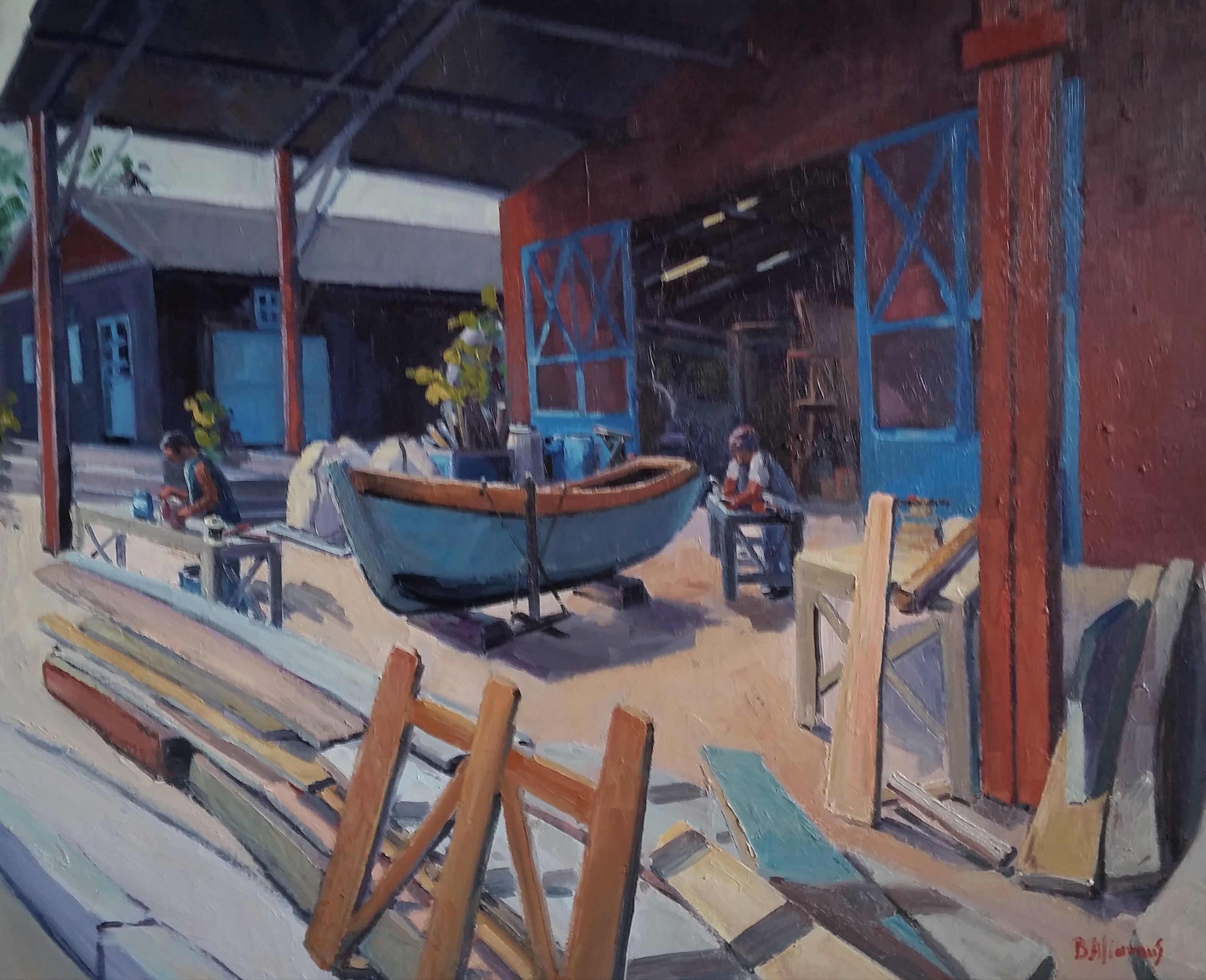 Au chantier de l'Enfer. 81x65 ; 25F. Béatrice ALIAMUS.