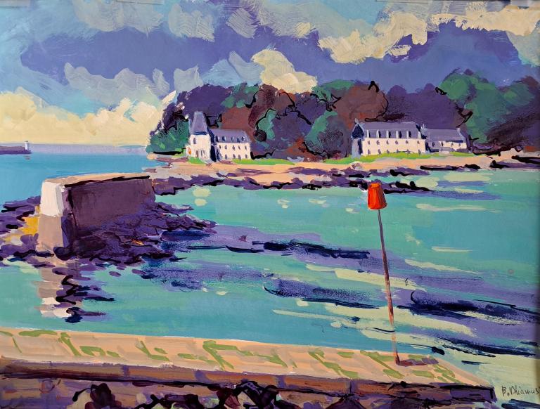 Ile Tristan. Gouache 40 x 30. Béatrice ALIAMUS.