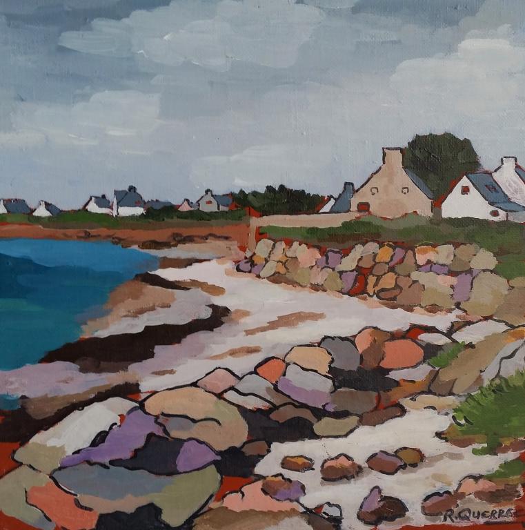 La côte à Larvor - loctudy. 30x30. René QUERREC.