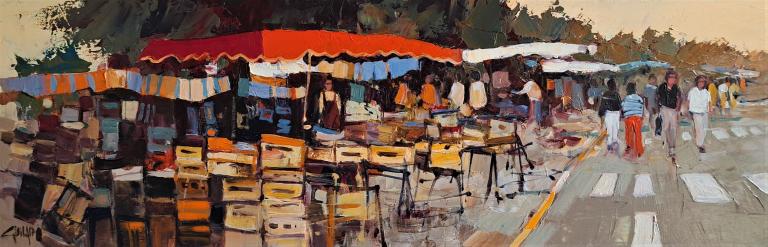 Le marché d Ars. 20x60. Bernard GUILAIN.