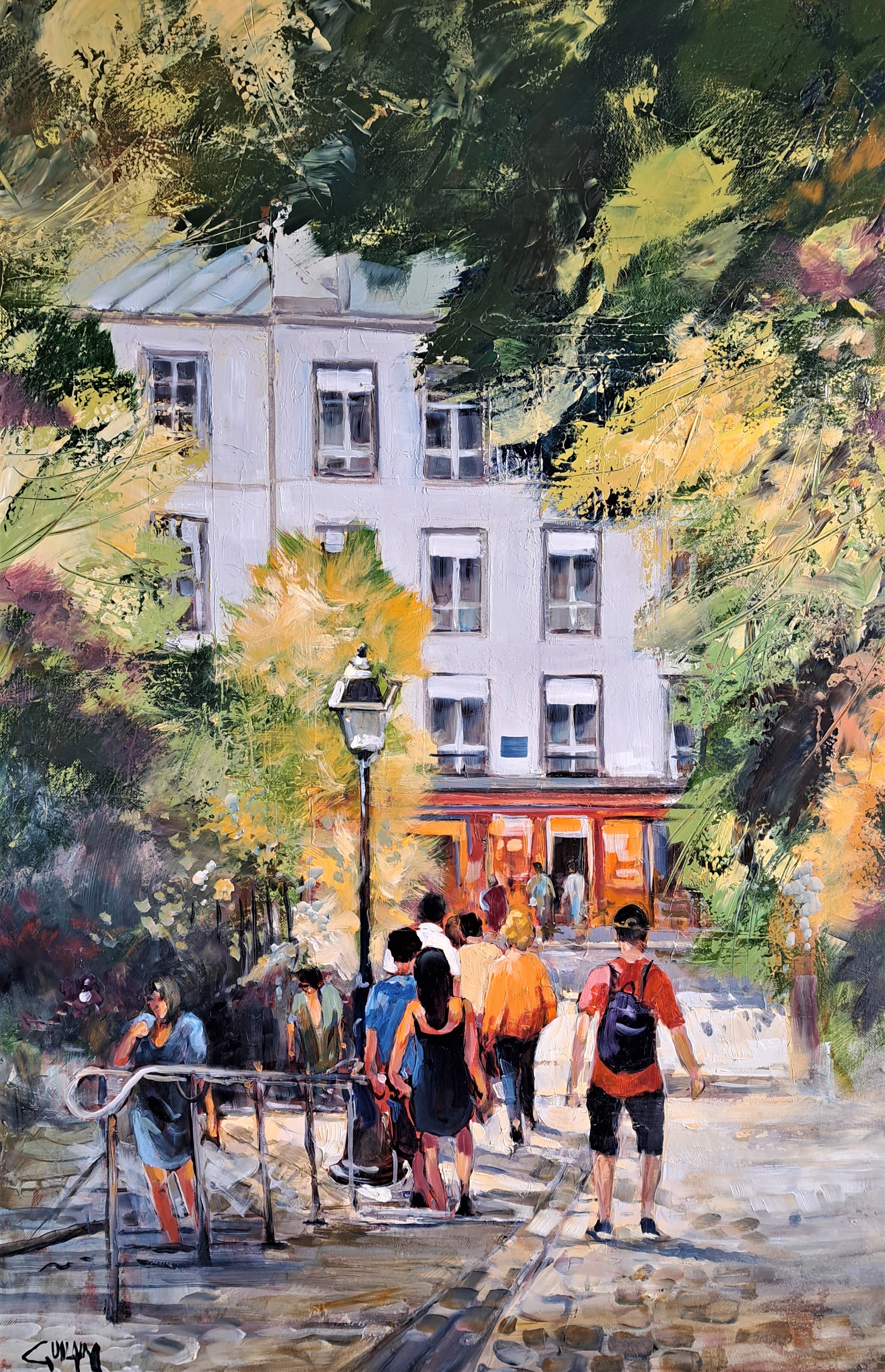 Les escaliers de Montmartre. 30M - 92x60. Bernard GUILAIN.