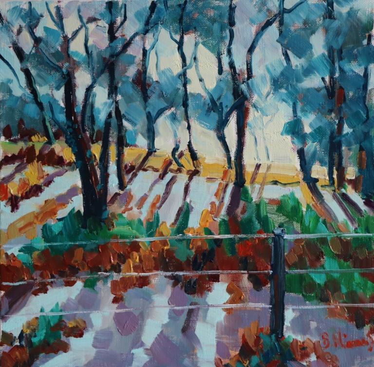 Sous-bois Baden. 30x30. Béatrice ALIAMUS.