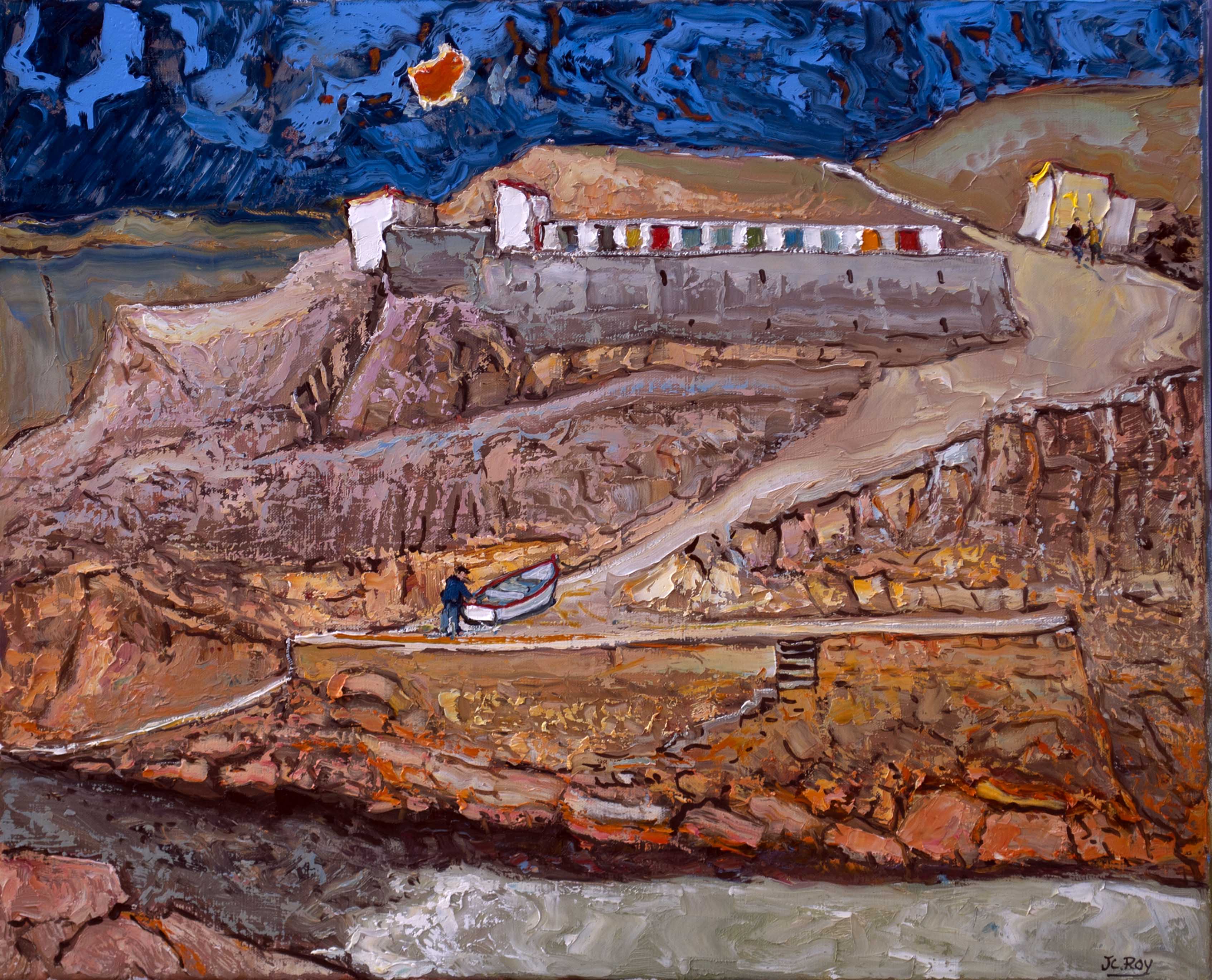 Vieux Port Breton. 66X54 - 15F. Jean-Claude ROY.